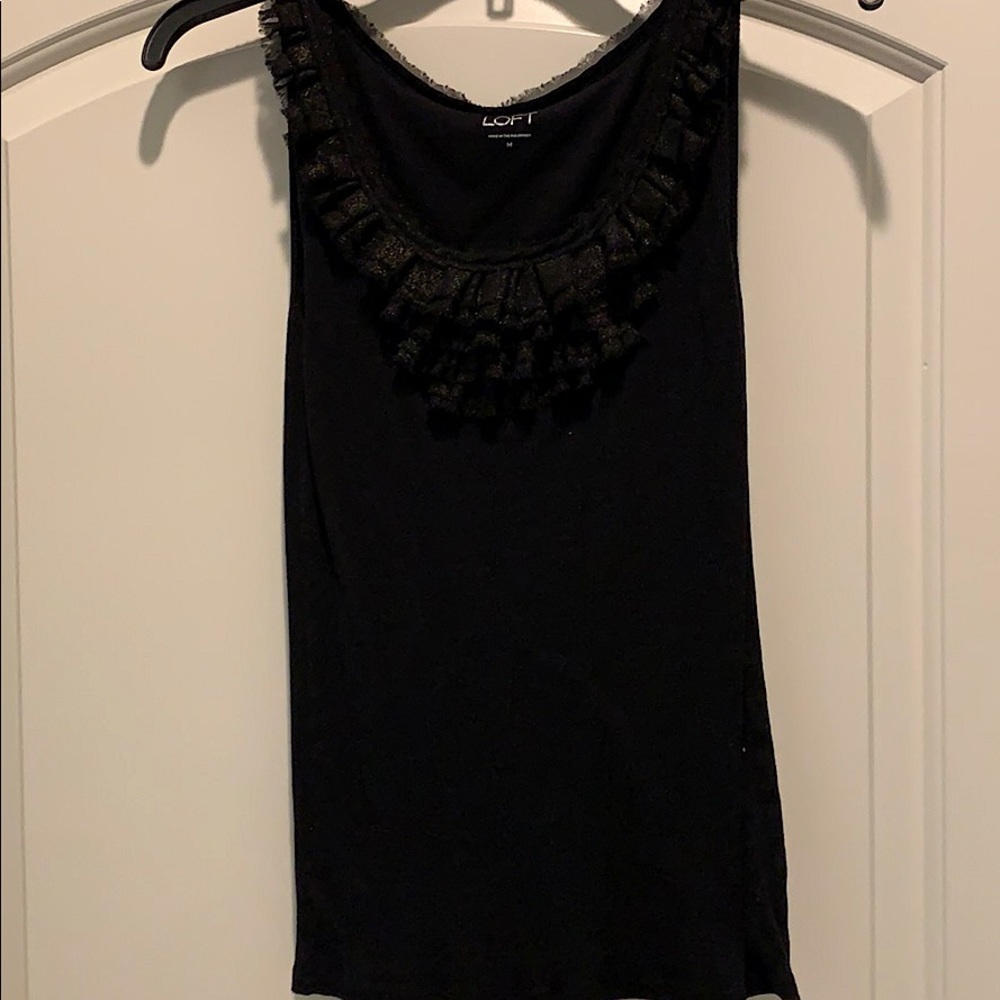 Blank tank with gold on ruffles